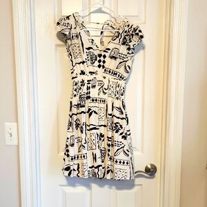 Cream And Black Dress